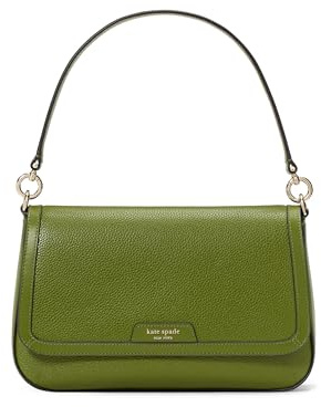kate spade new york womens Hudson Pebbled Leather Flap Shoulder Bag, Jungle Vine, One Size