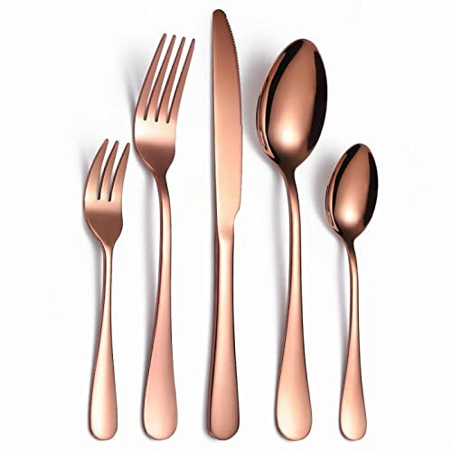 WDCDYQDH Couverts en Acier Inoxydable, Service de Table Complet, Fourchette, cuillère, Couteau, Vaisselle en Or, Livraison directe