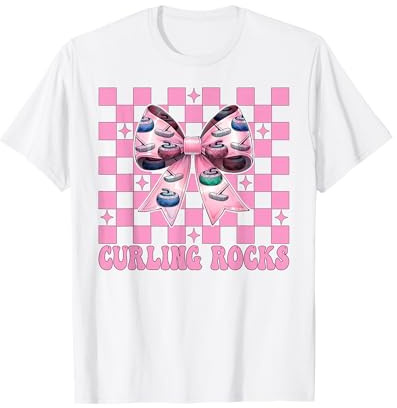 Curling Rocks Piedra Jugador Chica Mamá Coqueta Arco Camiseta