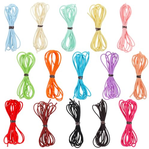 Cuerda elástica de 15 colores, 2 mm de diámetro, 33 yardas, material de goma de poliéster, cordón elástico para hacer pulseras, costura, abalorios, manualidades de joyería