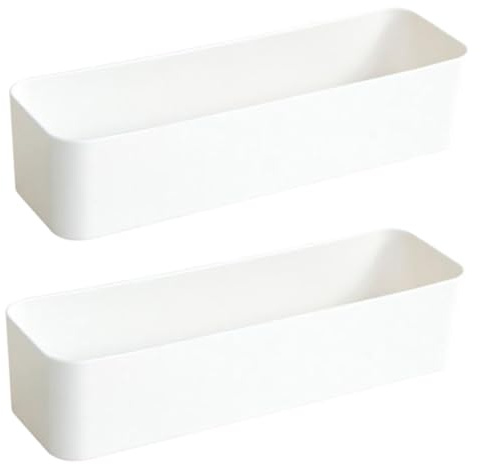 Ciieeo 2pcs Self Adhesive Wall Mount Remote Control Holder and Storage Box for Bathroom and Living Room Organizing Air Conditioner Remotes and Small Accessories
