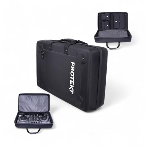 Protekt Bolsa para Denon SC LIVE4 con bolsillos internos BLIVE4IP DJ Bolsa de transporte rígida para controlador Pioneer DJ, bolsillos para laptop, auriculares, cables