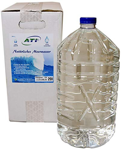 Orig. ATI - 100% reines und natürliches Meerwasser für Meerwasser Aquarien Aquarium - Labor geprüft und direkt verwendbar! Inhalt: 20 Liter (2X 10 Liter Gebinde)