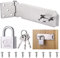 Zocipro Edelstahl Schloss Riegelschloss Haspe(127mm) mit Vorhängeschloss(40mm) & Schrauben, Türriegel für Gartentor, Nicht-verformbares Türschloß für Holztür, Schuppen, Schrank, Garagentor