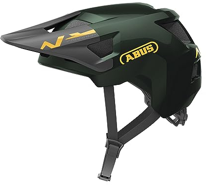 ABUS MTB-Helm YouDrop - Fahrradhelm für Kinder und Jugendliche - für den Alltag oder Touren im Gelände - mit Platz für einen Zopf - Grün, Größe S