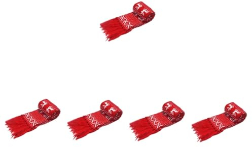 PACKOVE 5stücke Weihnachtlicher Strickschal Aus Wolle Mit Elch Und Schneeflockenmotiv Warm Und Gemütlich Für Winteraktivitäten Für Damen Und Herren