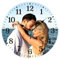 JoyJot Relojes de pared personalizados con fotos, relojes silenciosos redondos personalizados con imagen/imagen/texto, material de madera, recuerdo silencioso/recuerdo