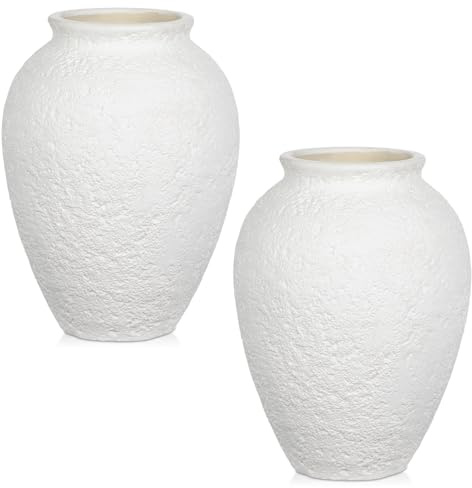 Rustikale Keramikvase – Kleine Deko-Vase 17 cm mit Struktur für Trockenblumen & Pampasgras – Boho & Modern – Schwarz 2er Set Erhältlich
