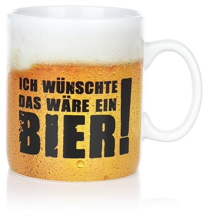 FunX Kaffeetasse Bier XXL - Tasse als lustiges Männergeschenk für Freund, Papa und Bruder -Ideal zu Weihnachten und Geburtstag - 900 ml