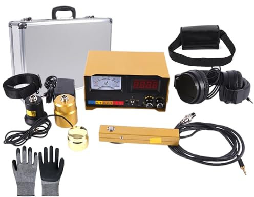 pedenencelia Detector Fugas Agua,Detector Fugas Tuberías Agua Subterráneas,con Pantalla Digital,Auriculares Y Caja Herramientas,Un Par Guantes,para Detección Fugas Agua En Tuberías Construcción