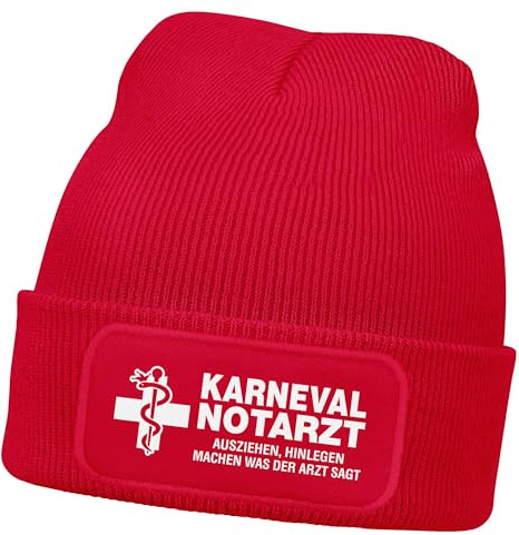MoonWorks® Herren Beanie Patch Fasching Karneval Mütze mit Spruch Lustig Kpofbedeckung Kostüm Männer
