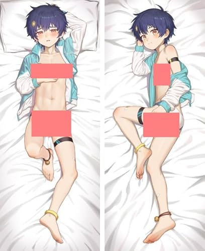 JACCOS Anime Pillowcase Male Role Kissenhülle,Body Kissenbezug Anime Kissenbezug Seitenschläferkissen Bezug,Doppelseitige Umarmungskissen Bezug,Shortplush-50x150CM