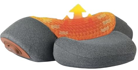 FisioRest The 3-in-1 Neck Massager, Artuvate Fisiorest Kissen, Tiefenmassage und Entspannung, mit Heizfunktion, mit Traktion, hilft beim Einschlafen(Grigio chiaro)