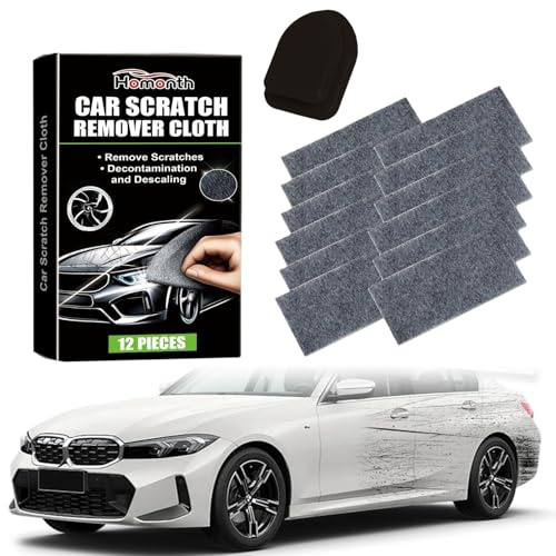 12 Piezas Paño para Reparación de Arañazos de Coche, Paños Nano Sparkle, Nano Magic Cloth con Mini Gancho de Coche, Reparación de Arañazos Superficiales y Pulido de Pintura, Reutilizable