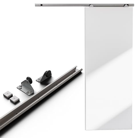 Amig - Kit puerta corredera madera - Guía 186 cm acero galvanizado - 30 kg máximo - Mod. SD001