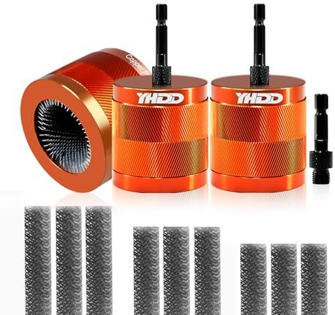 28MM & 22MM & 15MM Metal Copper Pipe Cleaner Set with 6.35mm Hex Shank, Each Set Additional 3Pcs Replaceable Blades for Cleaning Rust, Stains, Paint on Copper Pipes Various Metal Pipes