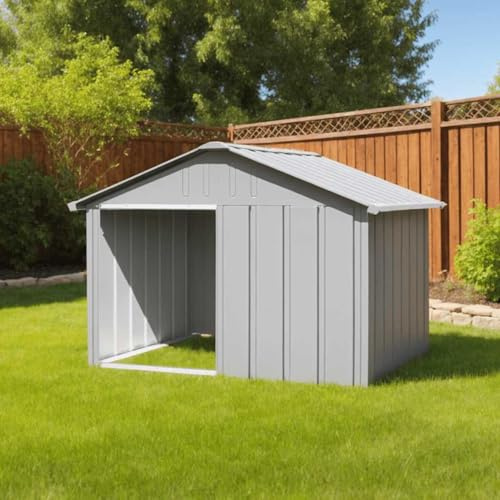 TerTide Gabbia Cani Grigio 116,5x103x81,5cm Acciaio Zincato, Box per Cani da Esterno, Gabbia per Cani, Box per Cani, Recinto per Cani