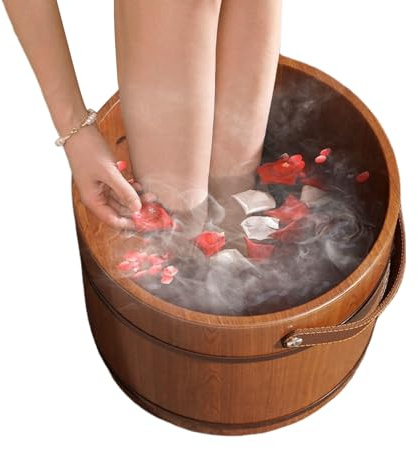 Xvilmaun Vasca da bagno in legno per pedicure, dallo stress, per pedicure, piedi in legno, per anziani, donne, uomini, padre, mamma, papà e mamma