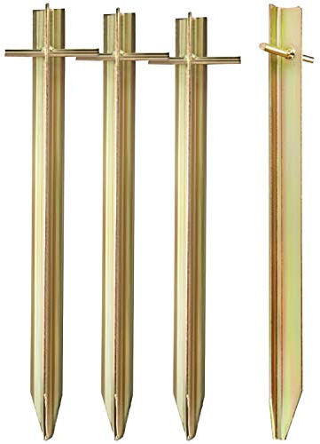 com-four® 4X Zelt-Heringe aus Stahl - Lange und robuste Erdnägel mit T-Profil für Camping und Outdoor - ideal für normalen und harten Boden