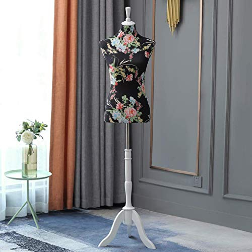 Loywe Mannequin de Couture Femelle pour vitrine et Buste de Couture pour Femme avec Hauteur réglable – Buste Torso Taille 36/38, Noir et Rouge LW1016SR