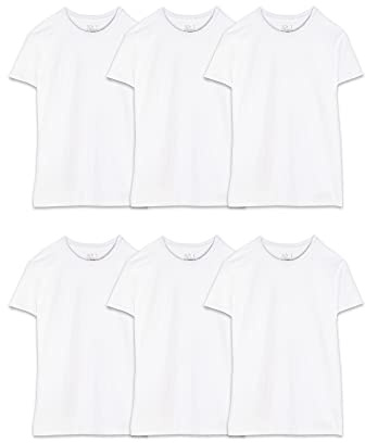 Fruit of the Loom Men's 3XL Eversoft Cotton Stay Tucked Crew T-Shirt, Big Man - 6 Pack White
