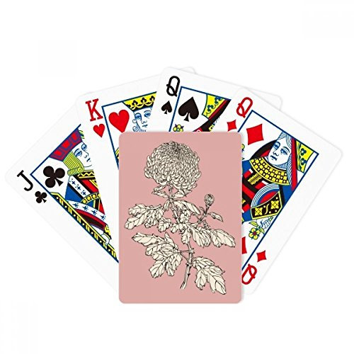 Flor Negro Blanco Crisantemo Poker Jugando Tarjeta Mágica Diversión Juego De Tablero
