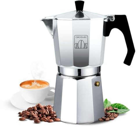 Cecotec Caffettiera Italiana Moka Express Mokclassic 1200 Shiny. Caffettiera in Alluminio, Adatta a Tutte le Cucine, 12 Tazze di Caffè, Guarnizione in Silicone, Manico Ergonomico e Termoresistente