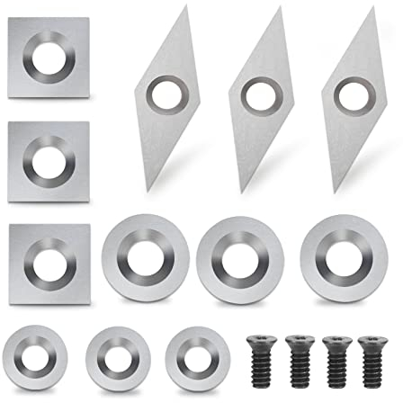 GothicBride Wendeschneidplatten Drehmeißel 12 Stück Hartmetall Drechselwerkzeuge für Holz Drehmaschinen, Drechselzubehör Finisher-Werkzeug(12 Stück)