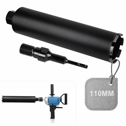 CPROSP Couronne Diamant Ø 110mm 1¼ UNC avec Adaptateur SDS PLUS, L 420mm, Carotteuse pour le Carottage Dans le Béton, le Béton Armé, la Maçonnerie et la Pierre
