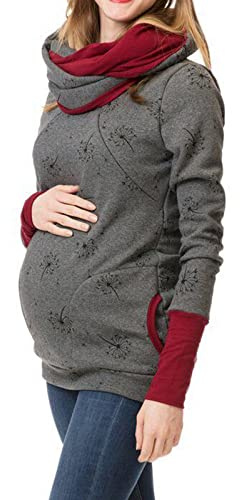 Premamá Tops + Bufandas Sudadera de Lactancia Materna de Manga Larga Mujeres cómodo Estampado Jersey Camiseta Ropa Premamá de Enfermería Primavera Verano Regalo Durante el Embarazo