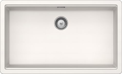 SCHOCK | Galaxy diskbänk 1 badkar med undermonterade krokar ingår, material ®Cristadur, ren vit, 730 x 430 mm