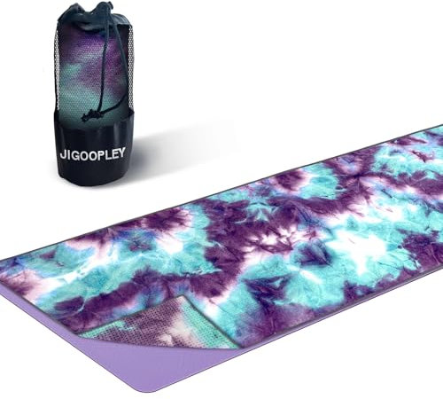 JIGOOPLEY Yoga Handtuch rutschfest für Yogamatte, Atmungsaktives Yogatuch Saugfähig & Schnelltrocknend Towel Leicht & Faltbar für Pilates, Reise Yoga Zubehör Damen Yogahandtuch dünn