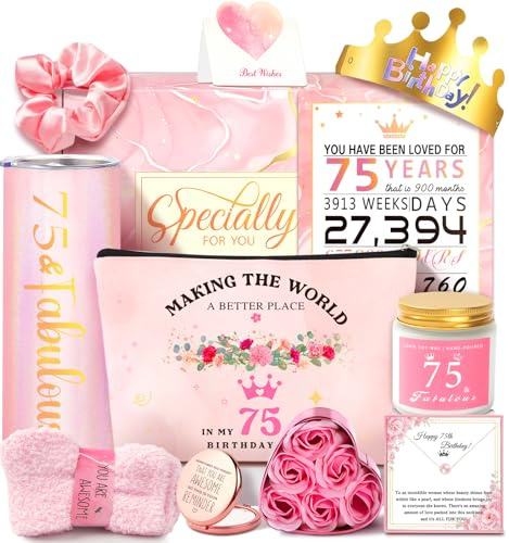 Cadeaux d'anniversaire 75 ans pour femme, cadeau d'anniversaire pour maman | Cadeau unique pour femme de 75 ans, décorations d'anniversaire amusantes, idées cadeaux pour maman, grand-mère