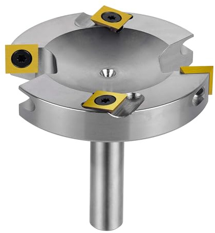 SpeTool Vernickelt Planfräser 12mm Schaft 75mm Schnittdurchmesser Flächenfräser mit ATS Beschichtung Hobelfräser, Planfräser für Oberfräse mit Wendeplatten 2+2 Flöten Abflachfräser Oberflächenbit