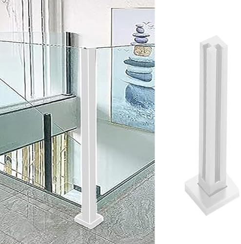 balaustra vetro Ringhiera In Vetro Per Interni Ed Esterni Per Scale, Balaustra In Vetro In Acciaio Inossidabile Per Balconi, Terrazze, Corridoi, Recinzioni, Colonna Di Protezione In Metallo(White-Corn
