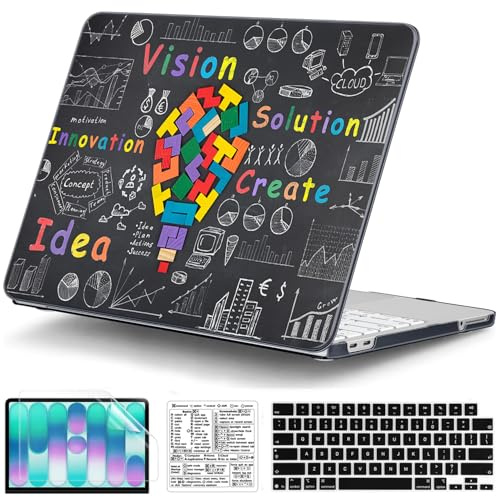 QCzyc Compatible with MacBook Neo Case 13 inch A3404 (A18 Pro Chip) 2026 Release Plastic Laptop Hard Shell w/Mac OS Keyboard Sticker, Screen Protector & Keyboard Cover (Idea Bulb Black)