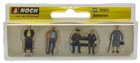 Noch - 15551 - Modélisme Ferroviaire - Personnes Âgées - 5 Figurines avec Banc