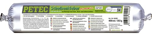 PETEC Scheibenkleber Economic Autoscheiben MS Polymer Kleber primerlos schwarz 400ml Schlauchbeutel Auto Windschutzscheibe Steinschlag Reparatur 84400