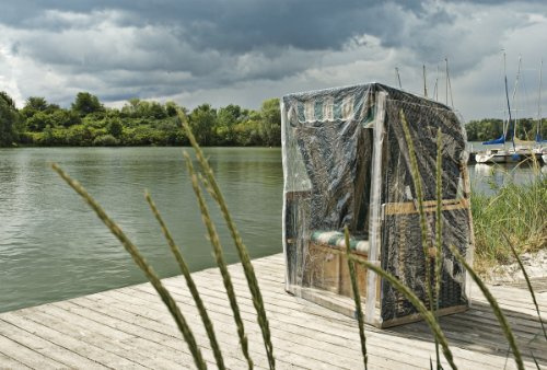Casa Mina Eigbrecht 142325 Klarsicht Abdeckhaube Schutzhülle für Strandkorb mit Reißverschluss 135x90x158cm