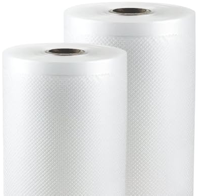 Virsus Rollos al vacío alimentos medida 25 cm x 600 cm Rollo gofrado bolsas al vacío alimentos bolsas envasado al vacío bolsas se adapta a la medida varias cantidades (2) - M