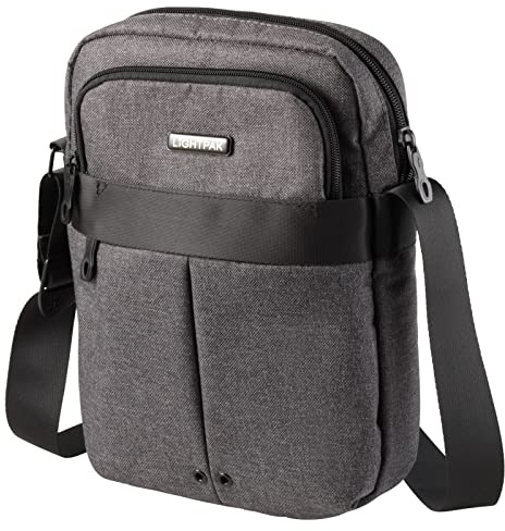 fixbag FB1146164 - Fahrrad-Umhängetasche mit Klickfix Adapterplatte + Lenker Adapter fürs Fahrrad, Tragetasche mit Tablet Fach, Schultertasche aus Polyester, Tasche ca. 29 x 21 x 5 cm, Grau