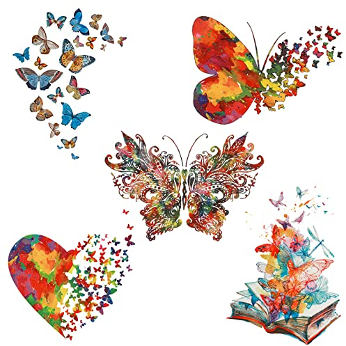 5 Stück Bügelbilder Schmetterling Aufbügelapplikation Wärmeübertragung Aufbügler Bunte Aufkleber Dekoration T Shirt Jeans Rucksack Familie Kleidung Hut DIY Bügelflicken Kinder
