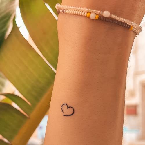 Inkster Tattoo - Offenes Herz | vegane & wasserfeste Temporäre Tattoos für Erwachsene - EU-Kosmetikzertifizierte Farbe, für Frauen und Männer