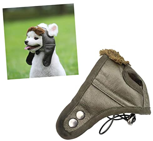 minkissy Haustierkostüm Pilotenhut Aus Braunem Stoff l Größe Für Hunde Katzen Kreatives Party Accessoire