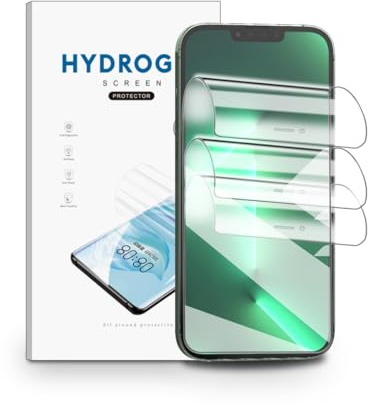nvskvd Hydrogel Folie für iPhone 13 Pro Max, 3 Stück TPU Displayschutzfolie HD Klar, Flexibel Folie Fingerabdruck-ID Unterstützt, Schutzfolie Selbstheilend