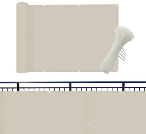 Terrassen-Sichtschutz,Balkon-Sichtschutz - Balkon Sichtschutz Wohnung | 157,48 x 35,43 Zoll Robustes Schutzzaunnetz für den Außenbereich mit Kabelbindern, für Deck, Terrasse, Hinterhof,