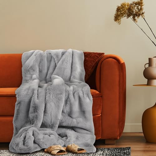 Paco Home Deko Wohnzimmer Decke Kuscheldecke Tagesdecke Waschbar Sofadecke Schlafzimmer Shaggy Einfarbig Flauschig Weich, Farbe:Grau, Größe:150x200cm