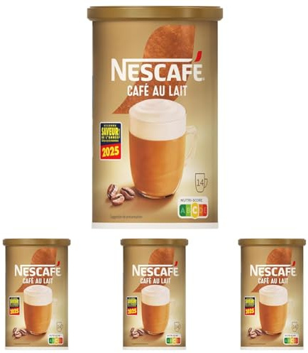 Nescafé Café au Lait, Café Soluble, Boîte 252g (Lot de 4)
