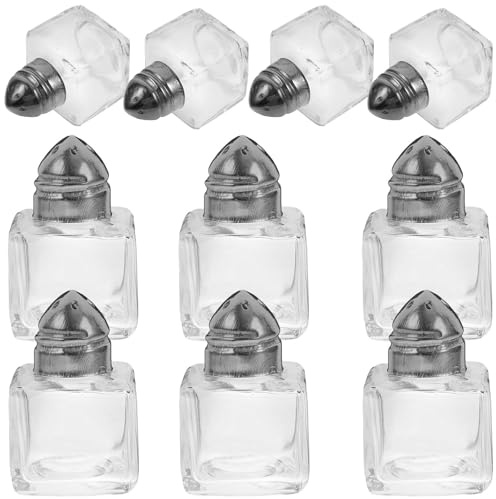 JEWEDECO Set 10 Pezzi Bottiglie per Condimenti in Vetro Fori per Dosaggio Controllato, Porta Spezie Portatile per Cucina e Barbecue
