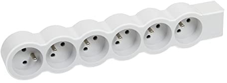 LEGRAND - Regleta de enchufes extraplanos para cablear, 6 Tomas con Tierra, sin Cable, sin Cables, sin Enchufe, Color Blanco y Gris Claro